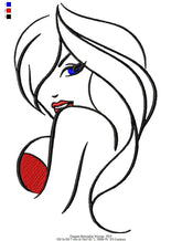 Elegant Minimalist Woman Portrait Embroidery Design - FineryEmbroidery